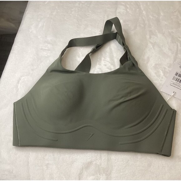 Gymshark Women’s Cross Back Sports Bra High Support Core Olive Size S NWT Yoga - Picture 2 of 7